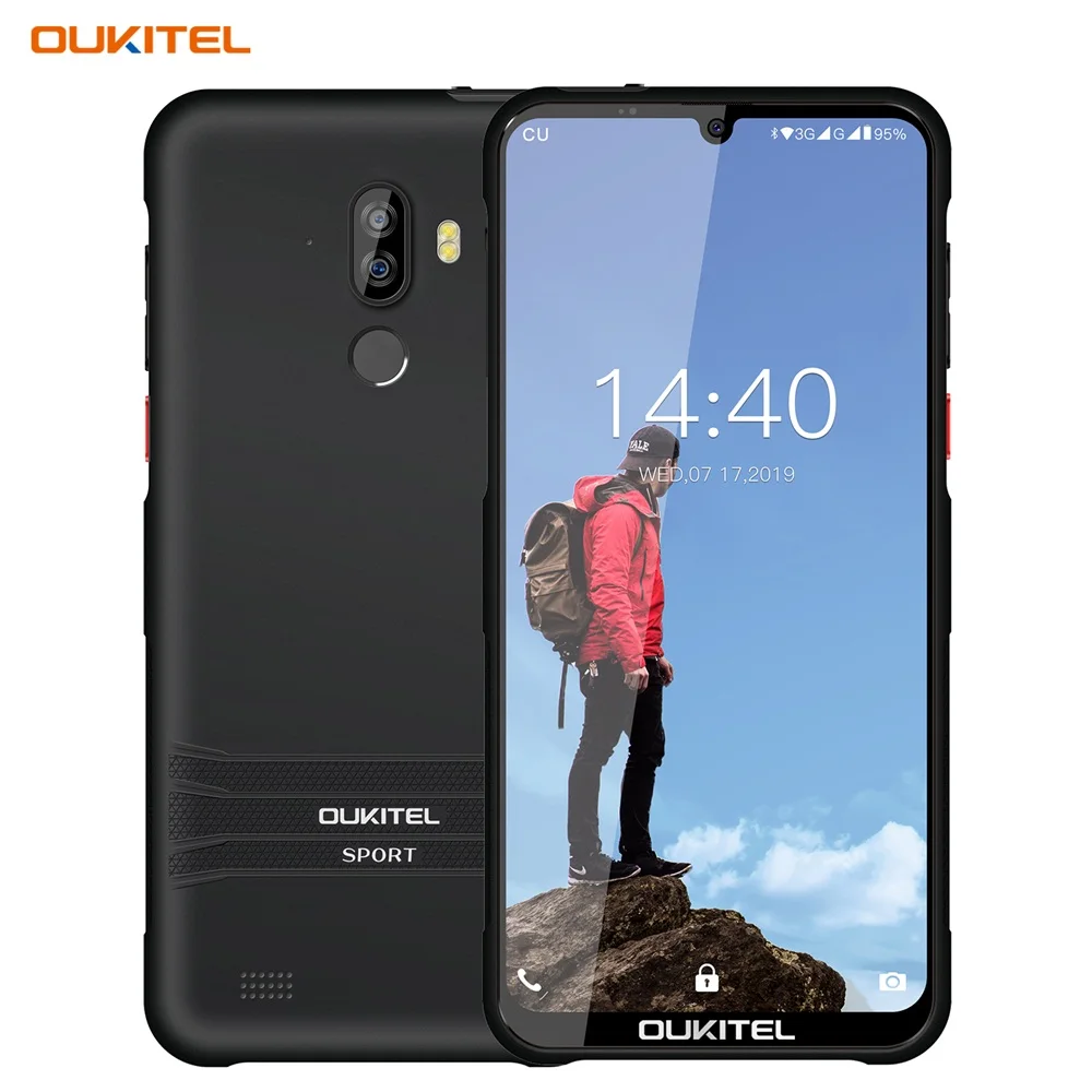 Black OUKITEL Y1000 6,0" 19,5: 9 Android 9,0 2G Оперативная память 3 2G Встроенная память мобильного телефона MT6580P 3600mAh смартфон с отпечатками пальцев - Цвет: Black