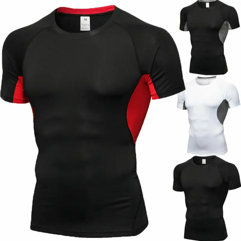 

Men's Compression Tops Athletic Running Training Gym T-shirts Dri fit Apparel Fashion Athletic Running Training Gym T-shirts