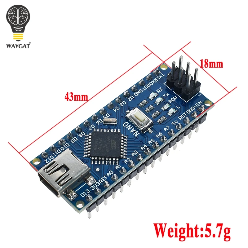 WAVGAT продвижение Arduino ардуино Nano 3,0 Atmega328 контроллер Совместимость совета для Arduino модуль PCB развитию без USB