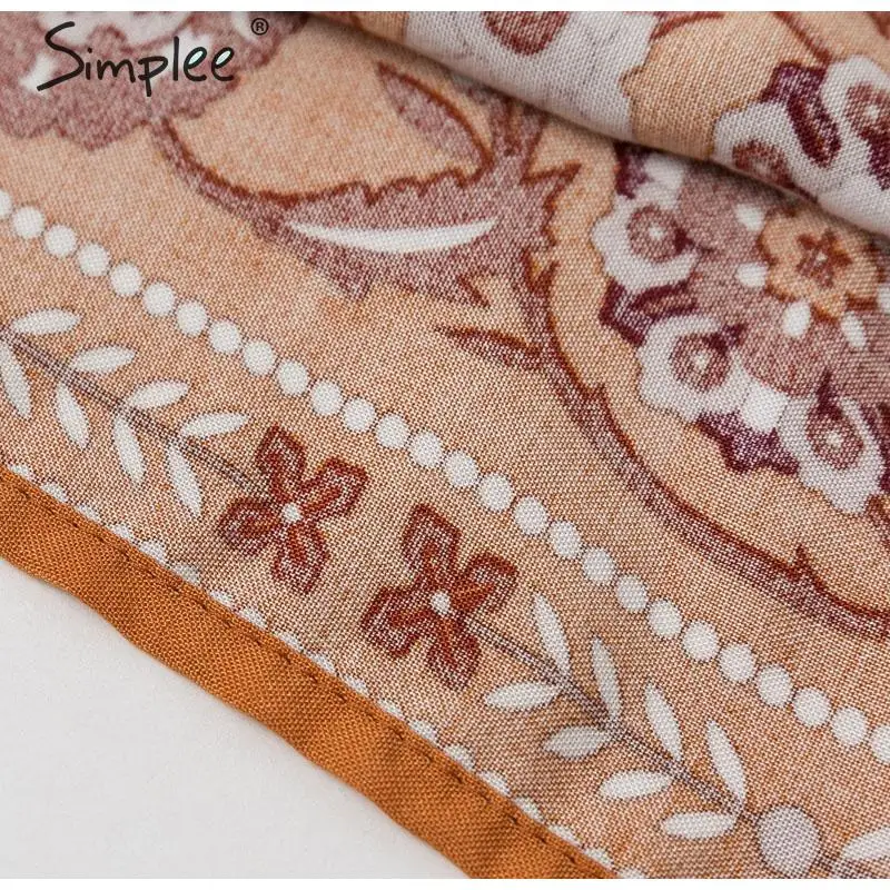 Simplee Boho с принтом, длинные женские летние штаны, высокая талия, пояс, широкие брюки, брюки Капри, красные цветочные, для отдыха, пляжные женские штаны