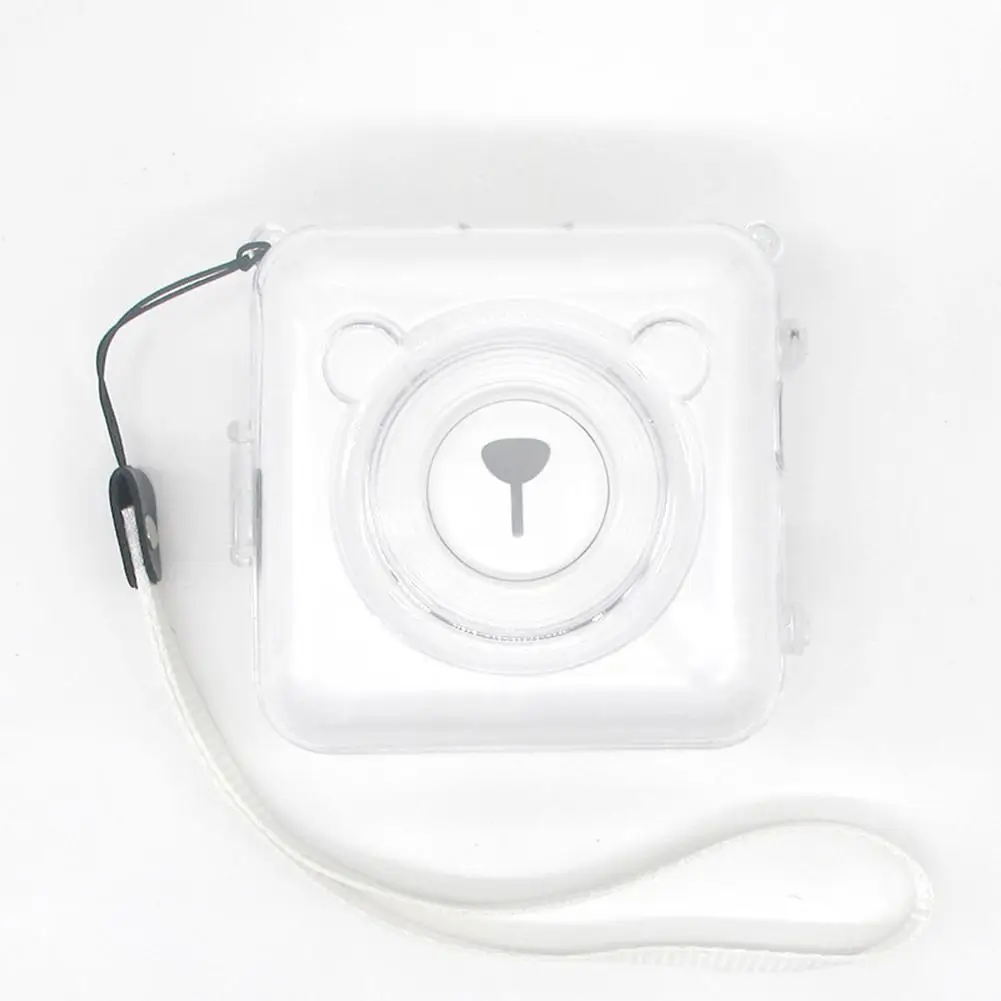 Transparent PC Protective Cover Bag Carry Case PC Protective Cover Case with Strap for Peripage Paper Photo Thermal Printer