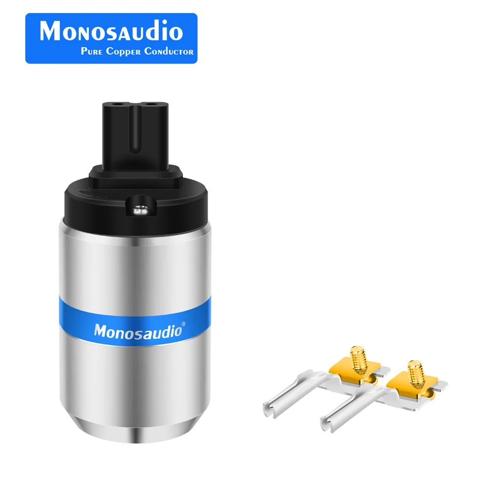 Monosaudio F186R 99.998% Чистая медь 24K позолоченная фигурка 8 IEC C7 штепсельная вилка IEC320