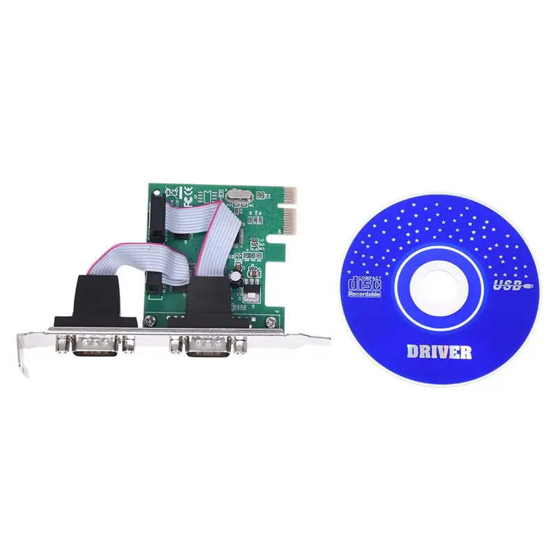Двойной Порты 9-контактный последовательный RS232 DB9 PCI-E карта Com AC332