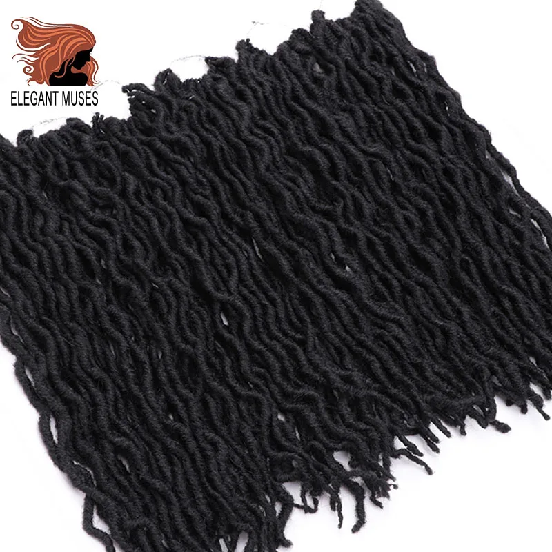 

ELEGANT MUSES Goddess Nu Locs Soft Crochet Hair Braids 12 18Inch Faux Locs Curly Synthetic Hair Pre Loop Crochet Braiding
