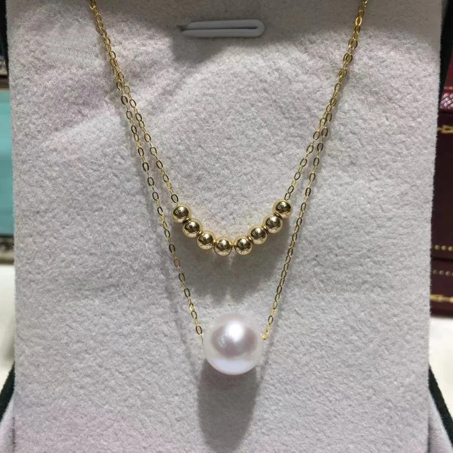 Pure gold pearl necklace Clearance