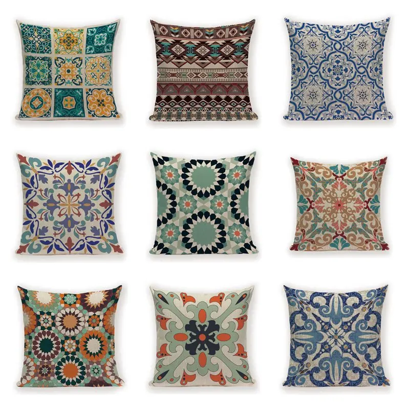 Cotton Linen Cushion Covers Bohemia Sofa Waist Pillow Pillowcase Home Decor Car Office Decorative Throw Pillow Case Pillowcover