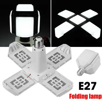 

40W E27 LED Garage Light 4-Leaf 360 Degrees Deformable Ceiling Light for Home Warehouse Workshop Folding Deformation Lamp