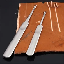 ホット 1 個 DIY 手レザークラフトステッチ U + V 字型 Groover スカイビングエッジ Beveler ツールキットレザークラフト作るキット(China)