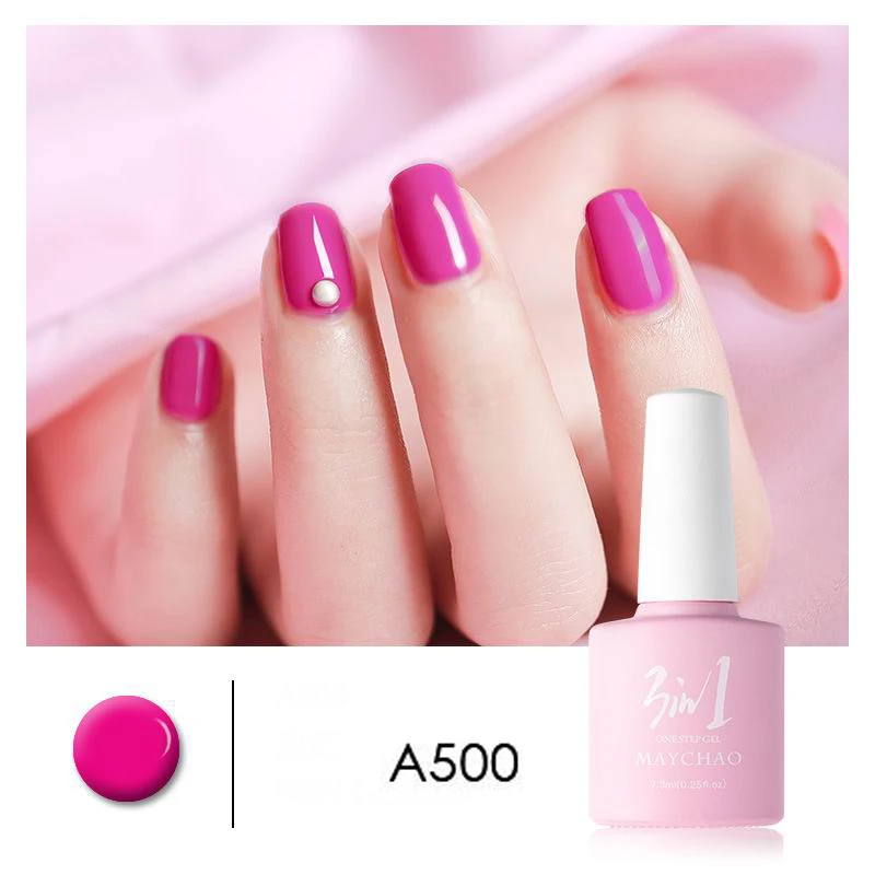 MAYCHAO 36colors 3 in 1 Gel Nail Polish UV LED Gel Varnish Soak Off Nail Lacquer For Autumn Winter Long-lasting - Цвет: A500