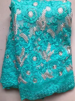

2020 Latest French Nigerian Lace Fabrics High Quality Tulle African Lace Fabric Wedding Stones French Tulle Lace ALL4788