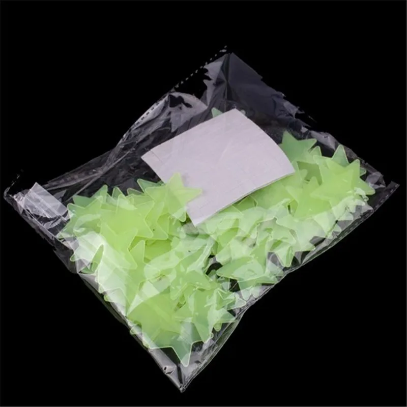 200PCS 3cm Yellow 100 шт. светящаяся Звезда Луна Наклейка на стену Снежинка светится в темноте наклейка для детской комнаты Рождественский Декор флуоресцентная наклейка s - Цвет: 200PCS 3cm Yellow