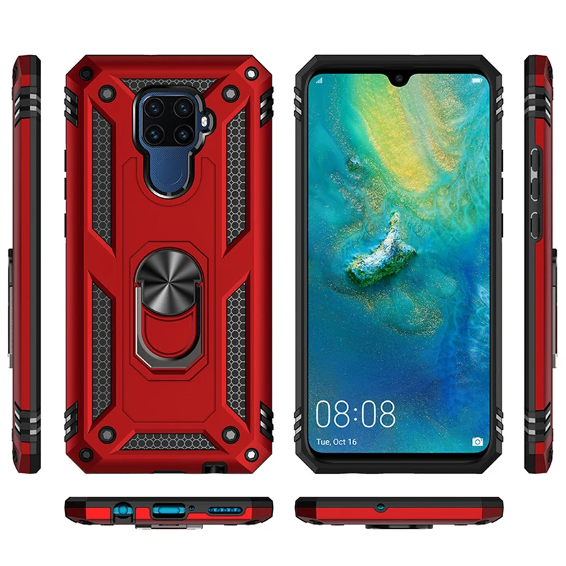 Роскошный чехол с магнитным кольцом для huawei mate 20 Lite, Прочный противоударный чехол с подставкой, Твердый чехол для huawei mate 20X Pro 20 Lite, чехол