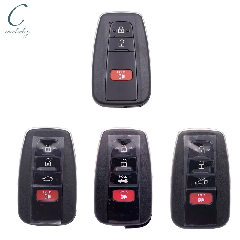 Cocolockey 4Buttons Remote Key Shell Fob Fit for Toyota Camry AVALON RAV4 C-HR CHR Smart Keyless Enter Key 2018-2019 NO LOGO