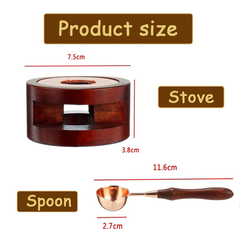 2PCS Wax Seal Stamp Wax Seal Beads Sticks Warmer Wax Sticks Melting Glue Furnace Spoon Stove DIY Crafts Tool