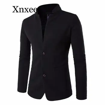 

Xnxee Fashion Men's suit blazer slim fit new fashion personality without collar stitching