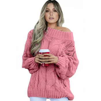 

Causel Version 2020 Hollow Women Knit Loose Autumn and Winter Women Oversized Knit High-low Oversize Knit Pullover Sweaters
