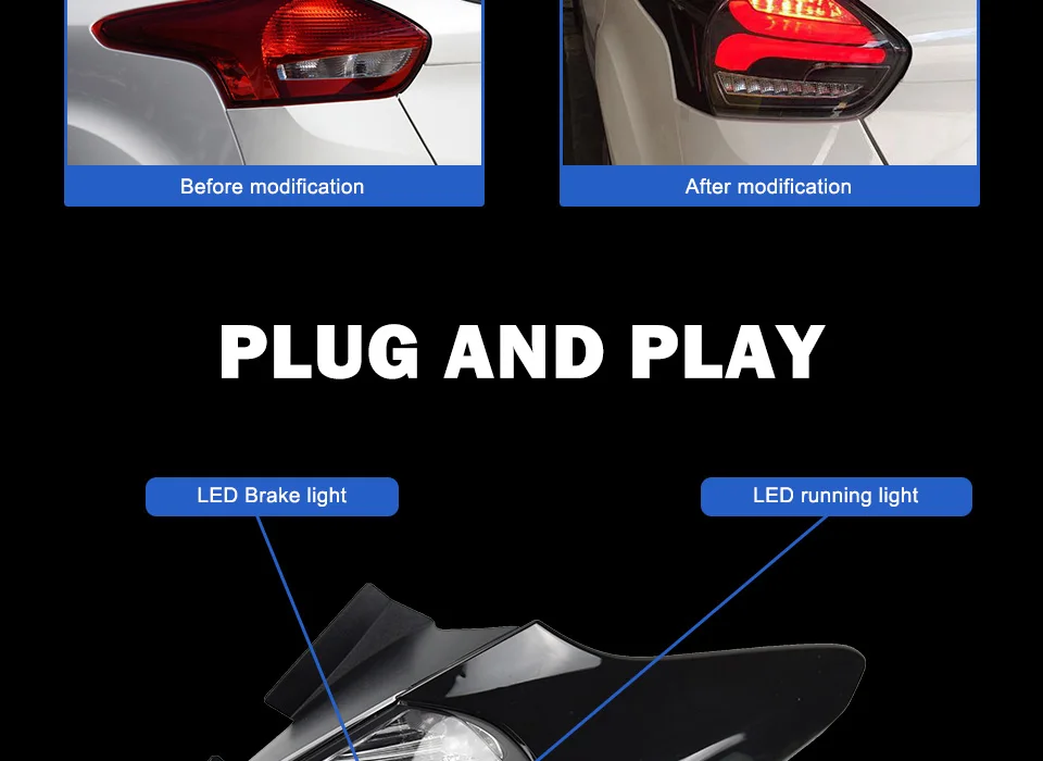 AKD автомобильный Стайлинг для Ford Focus светодиодный задний фонарь- светодиодные задние фары Focus DRL+ тормоз+ Парк+ сигнальная стоп-лампа