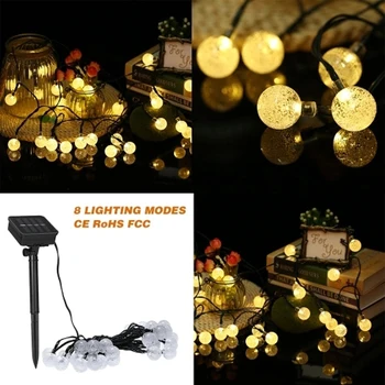 

Solar String Light 30 LED 8 Mode Waterproof Solar Crystal Ball Fairy Decorative Lights for Outdoor Garden Christmas Tree Party