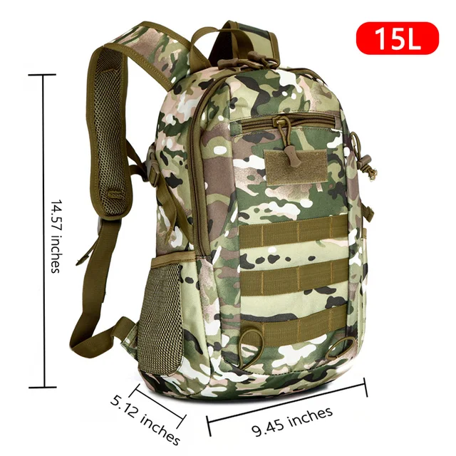 Outdoor Tactical Backpack Military Rucksacks Men 15L 20L Waterproof Sport Travel Backpacks Camping Mochila Fishing Hunting Bags CP 15L