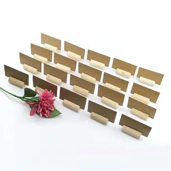 

Natural Wooden Pile Name Place Card Photo Holder Menu Number Clip Stand Wedding Party Table Decor 20pcs