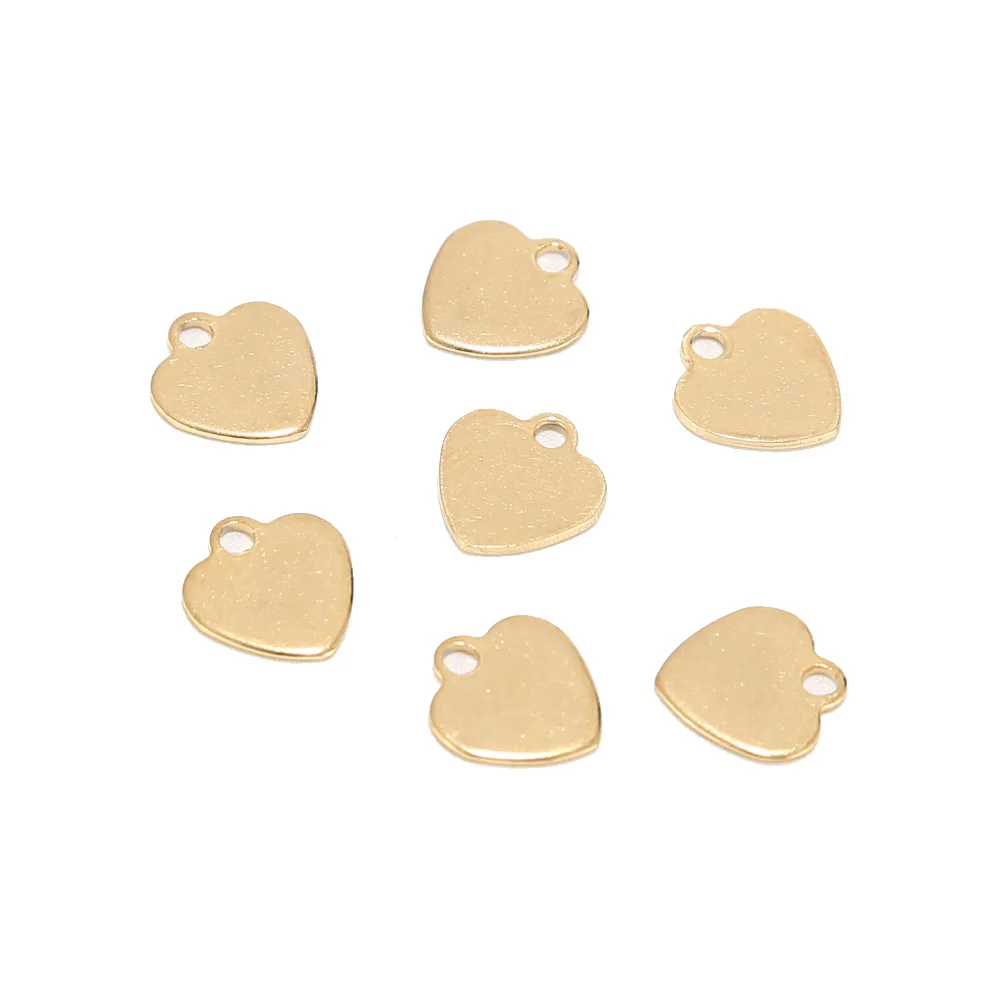 

20PCS 9x10mm Stainless Steel Gold Heart Moon Charm Pendant for DIY Crafting and Jewellry Making Findings Accessories