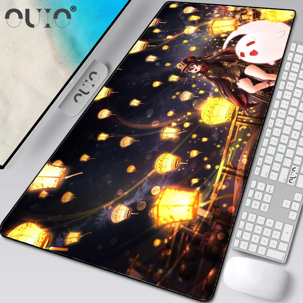 

OUIO XXL Genshin Impact Ganyu Mouse Pad Gamer Anime Sexy Girl Large Desk Mat Computer Gaming Peripheral Accessories MousePads