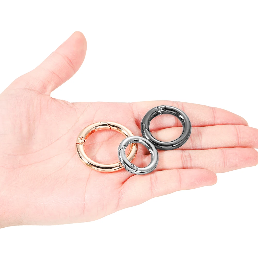 5Pcs/lot Metal O Ring Spring Clasps Openable Round Carabiner Keychain Bag Clips Hook Dog Chain Buckles Connector For DIY Jewelry