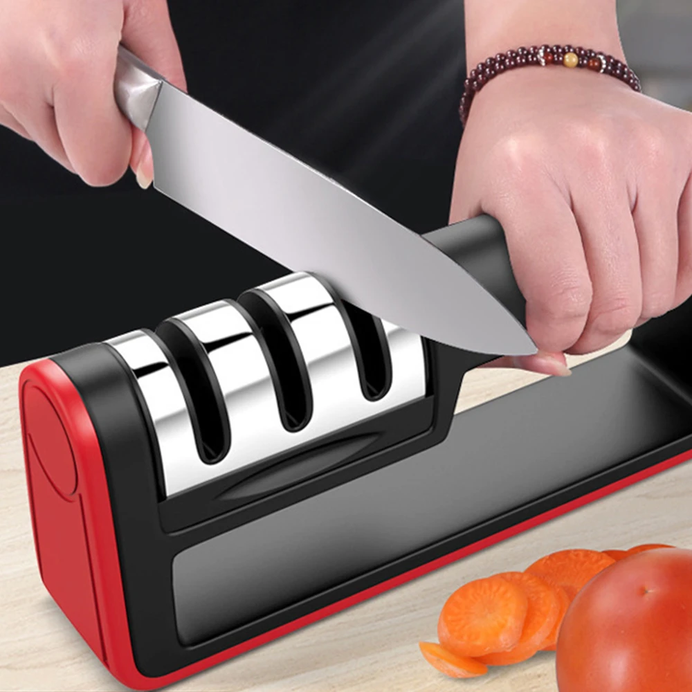 Knife Sharpener Kitchen Sharpener 3 Stages Professional Kitchen Sharpening Stone Grinder Multifunction Sharpener Kitchen Tools