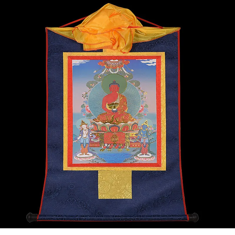 Тары с золотым принтом 21 маленький дракон тибетская Статуэтка Амитабха Будда