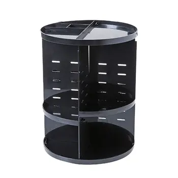

Rotating Cosmetics Storage Rack Makeup Carousel Container Spinning Holder Storage Rack Desktop Plastic Storage Shelf For Home