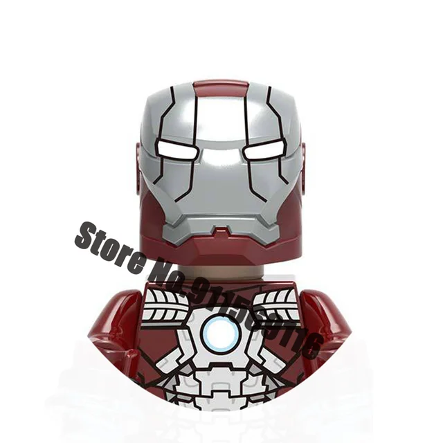 Superhero Iron Man Building Blocks Bricks Pepper Ultron Tony Stark Mark War Machine Action Figures Kids Toys Christmas Gifts H-X1217