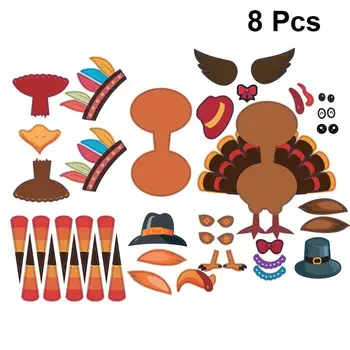 

10 Sheets Thanksgiving Stickers Funny Turkey Themed Decals Festive Wall Pastes Body Stickers For Home Party Kids Decoration
