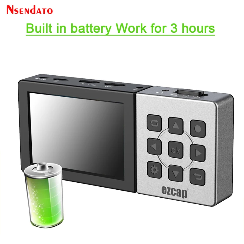 Ezcap273 HD Game capture card Box 1080P 60fps for Micro SD Card 3.5 inch color screenplayback HD video Grabber capture Recording