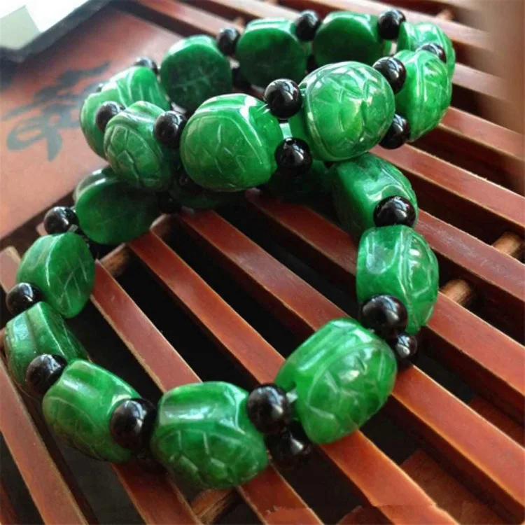 

100% real green jade jadeite bracelet handmad 7A Emerald Hand carved pattern flower jade bangle green bangles beads bracelets