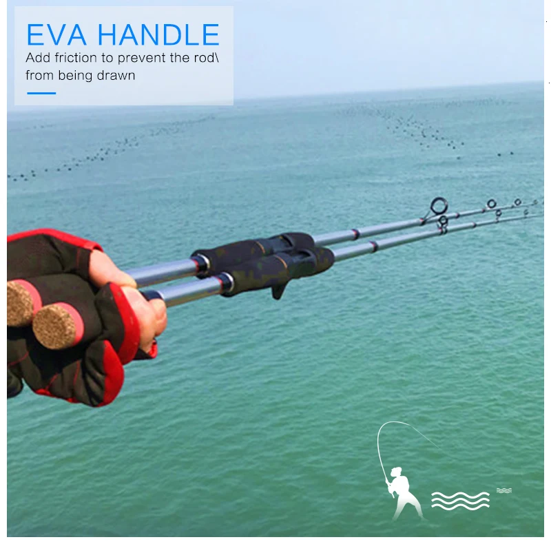 DONQL 1.8M Carbon Spining Fishing Rod Casting Lure Rod 2 Sections Line 6-15lb Lure weight 3-20g EVA handle Travel Fishing Rod    (5)