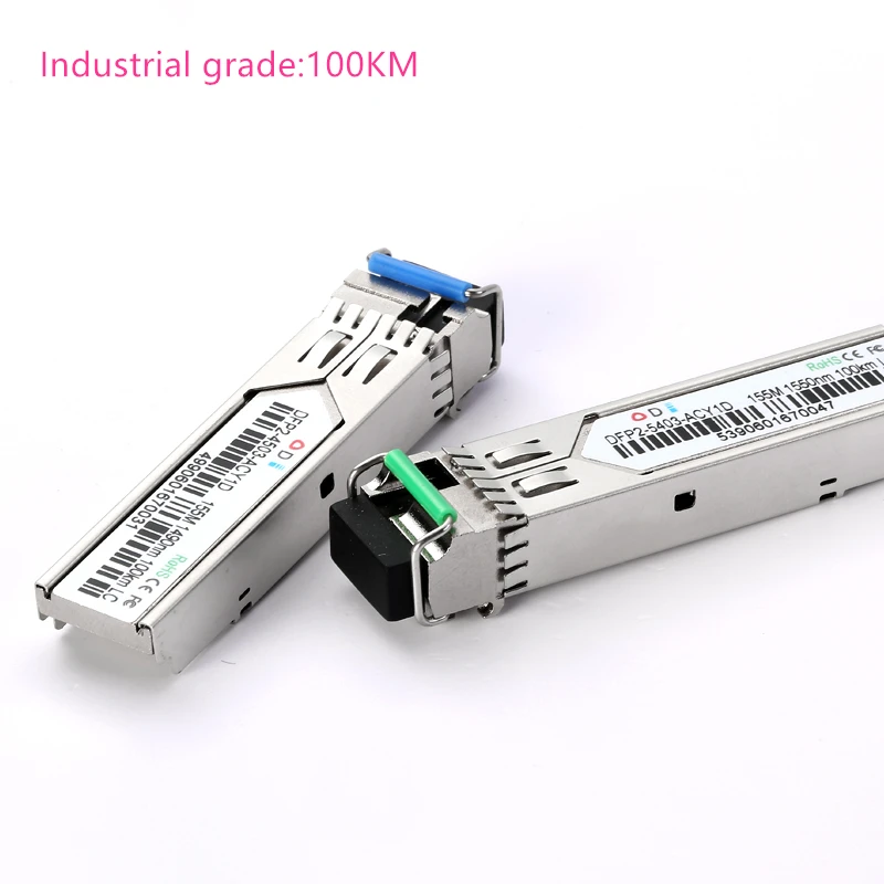 Industrial G100KM LC SFP волоконно-оптический модуль промышленного класса-40~+ 80 по Цельсию 1.25G20/40/60/80/100 км 1310/1490/1550nm Совместимый оптический модуль - Цвет: Industrial G100KM