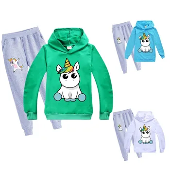 

Unicorn Hoodies Boys Sweatshirts Spring Autumn Casual Girls Tops Unicorn Cosplay Hooded T Shirt Children Kids Boy Sportswear Set