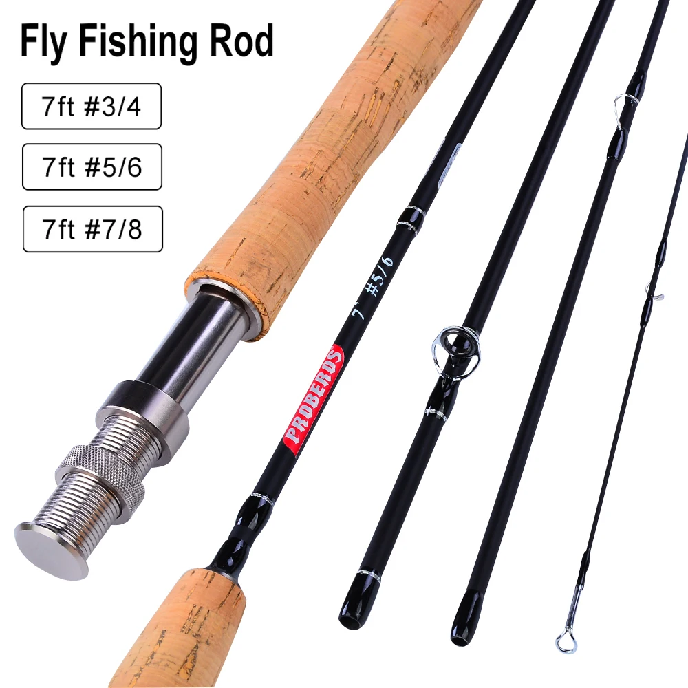 

Fly Fishing Rod 7FT 2.1M Light Weight Travel Carbon Fiber Medium Fast Flying for Travel Trout River Stream Lure Pole 4 Sections