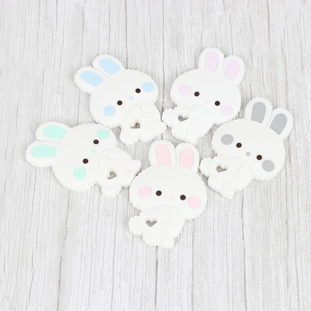 TYRY.HU 1PC BPA free rabbit silicone teether baby toys Chew Charms Kids Teething Gift
