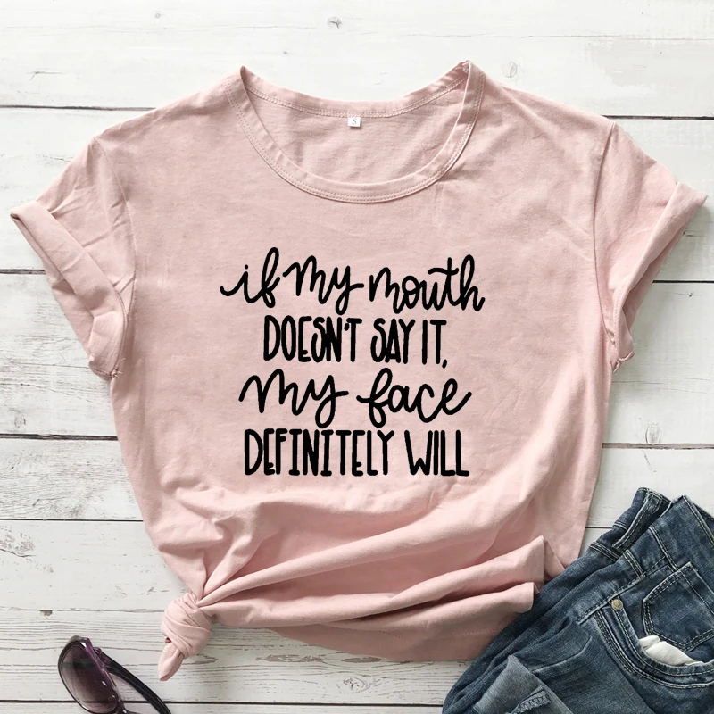 Новое поступление футболка унисекс с надписью If My Mouth't Say It коротким рукавом