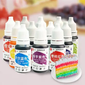 

12 Colors 10ml Natural Ink Food Coloring Cake Pastries Cookies DIY Craft Pigment for Cake Decorating Fondant Icing