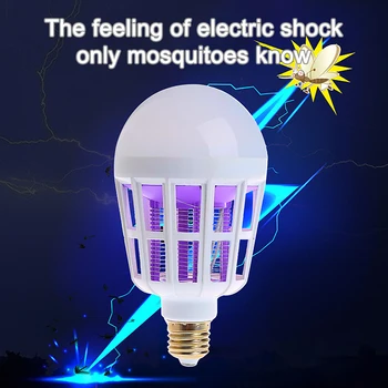 

220V E27 15W UV LED Bulb Mosquito Killer Lamp 2 In 1 Mosquito Trap Insect Killer Light Bulb Fly Bug Zapper Night Light For Baby