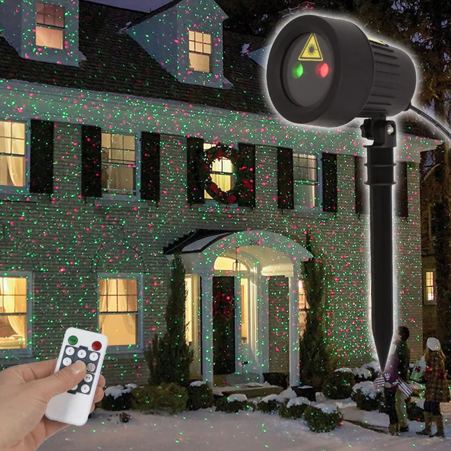 110 В 220 в новогоднее рождественское сказочное освещение наружный лазерный проектор душ для украшения дома красный зеленый праздничное освещение Декор