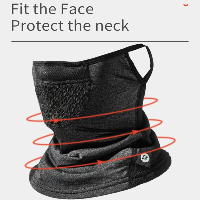 ROCKBROS Bike Face Mask Fleece Keep Warm Breathable Women Men Windproof Cycling Mask Elasticity Outdoor Cycling Equipment