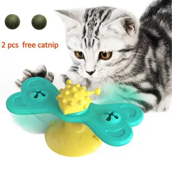 

Turntable Interactive cat toys windmill cat toy with Catnip Cat Scratching Tickle Pet ball toys Cat Supplies* AA