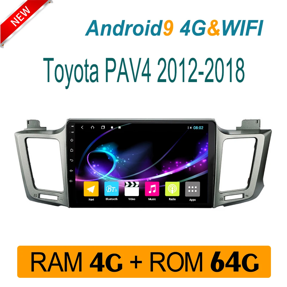 Автомобильный DVD-плеер 4GRAM для TOYOTA RAV4 RAV 4 2012 2013-2018 мультимедийная стереосистема