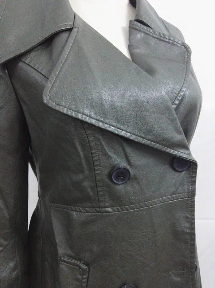 PU Long Leather Trench Coat Women 2019 New Autumn Winter Leather Trench Coat Slim Female Long Coats Plus Size M-3XL Outwear 23