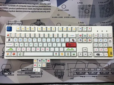 112 шт./упак. OEM высота тепла сублимации ключевой Шапки Super Mario личность Шапки 6.25x Стандартный PBT механическая клавиатура Ключ Шапки - Цвет: model 2
