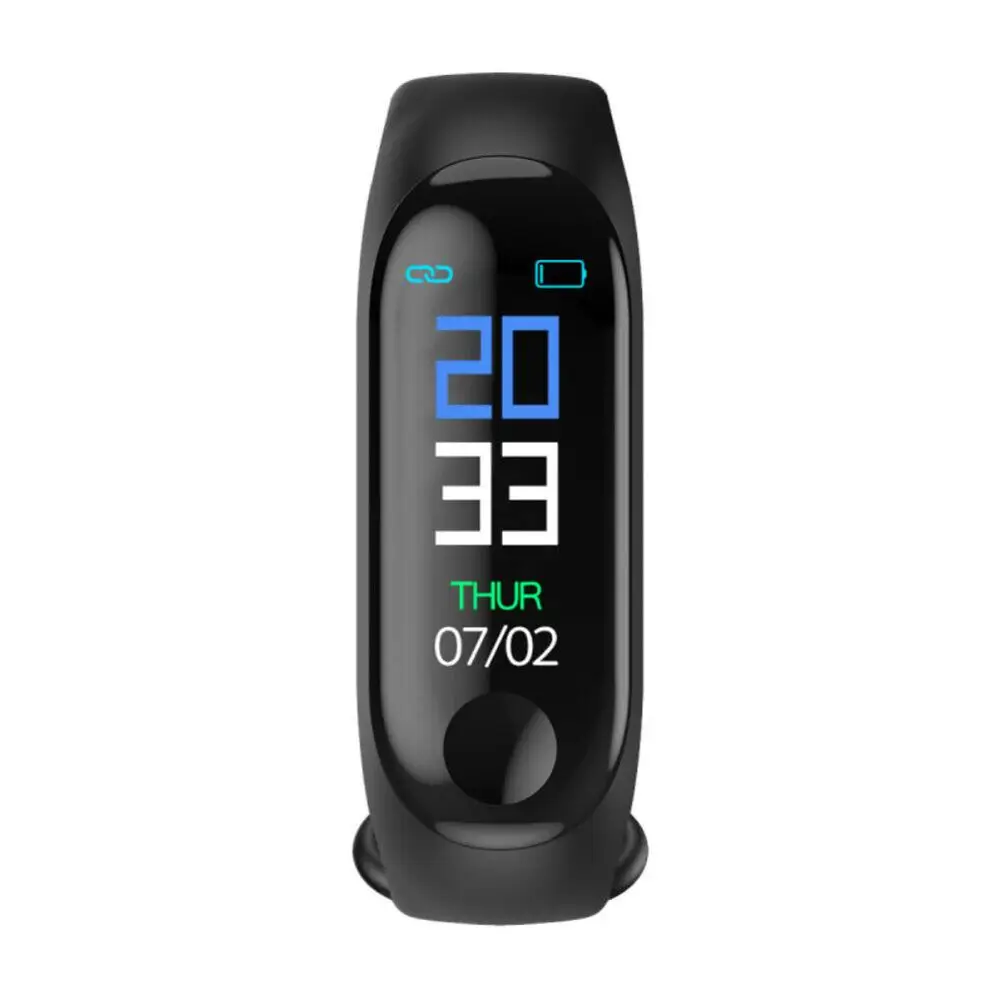 M3 Смарт-часы Браслет фитнес-трекер сообщения напоминание цветной экран водонепроницаемый спортивный браслет для мужчин и женщин Прямая поставка - Цвет: Черный