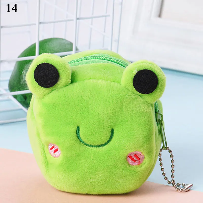 Fashion Cartoon Plush Wallets Children's Mini Coin Purses Baby Girls Short Plush Coin Bags Cute Cat Key Holder Bag Animal Wallet coin purse coin wallet plush coin purse